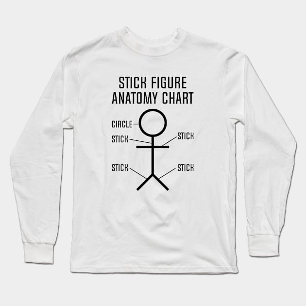 Stick Figure Anatomy Chart Long Sleeve T-Shirt by CreativeJourney